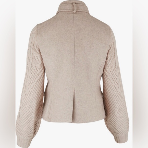 Veronica Beard Arshia Oatmeal Mixed-Media Wool Blend Jacket - Picture 3 of 3